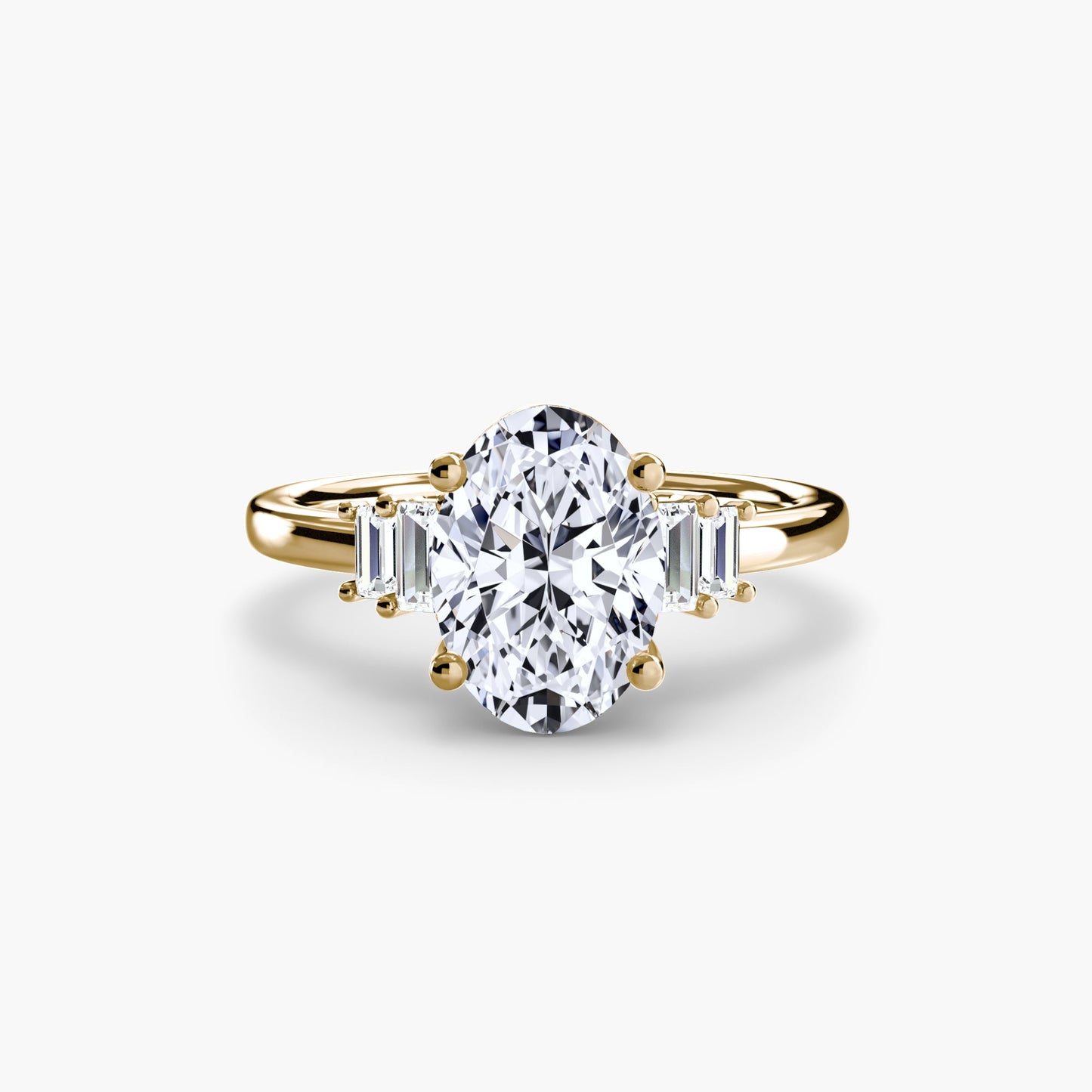Baguette Accent Solitaire - AYKA JEWELS