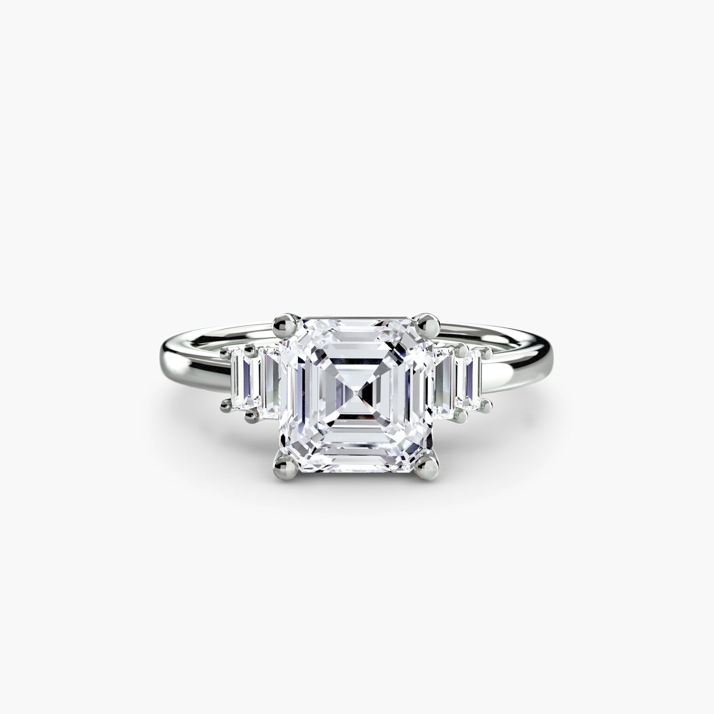 Baguette Accent Solitaire - AYKA JEWELS