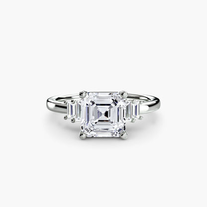 Baguette Accent Solitaire - AYKA JEWELS