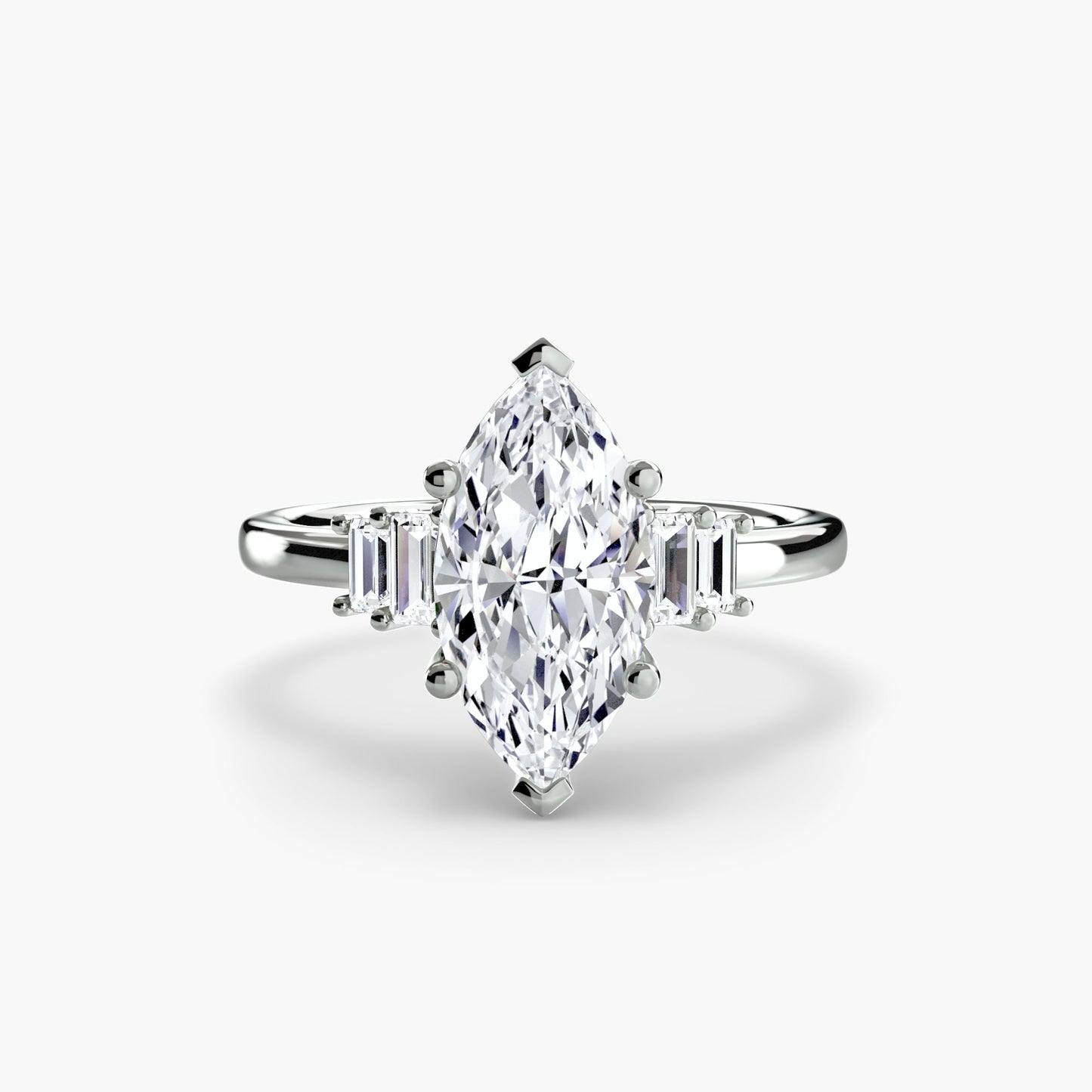 Baguette Accent Solitaire - AYKA JEWELS