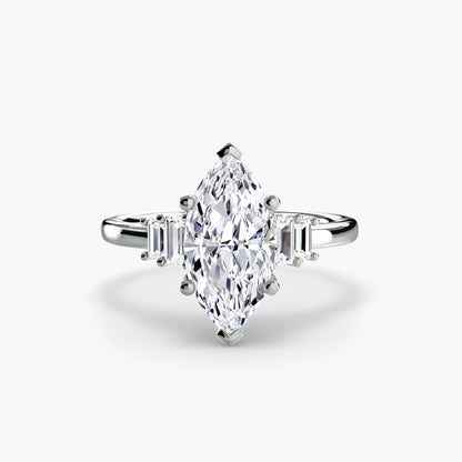 Baguette Accent Solitaire - AYKA JEWELS