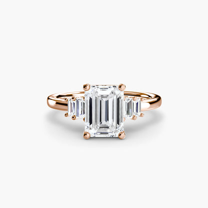 Baguette Accent Solitaire - AYKA JEWELS
