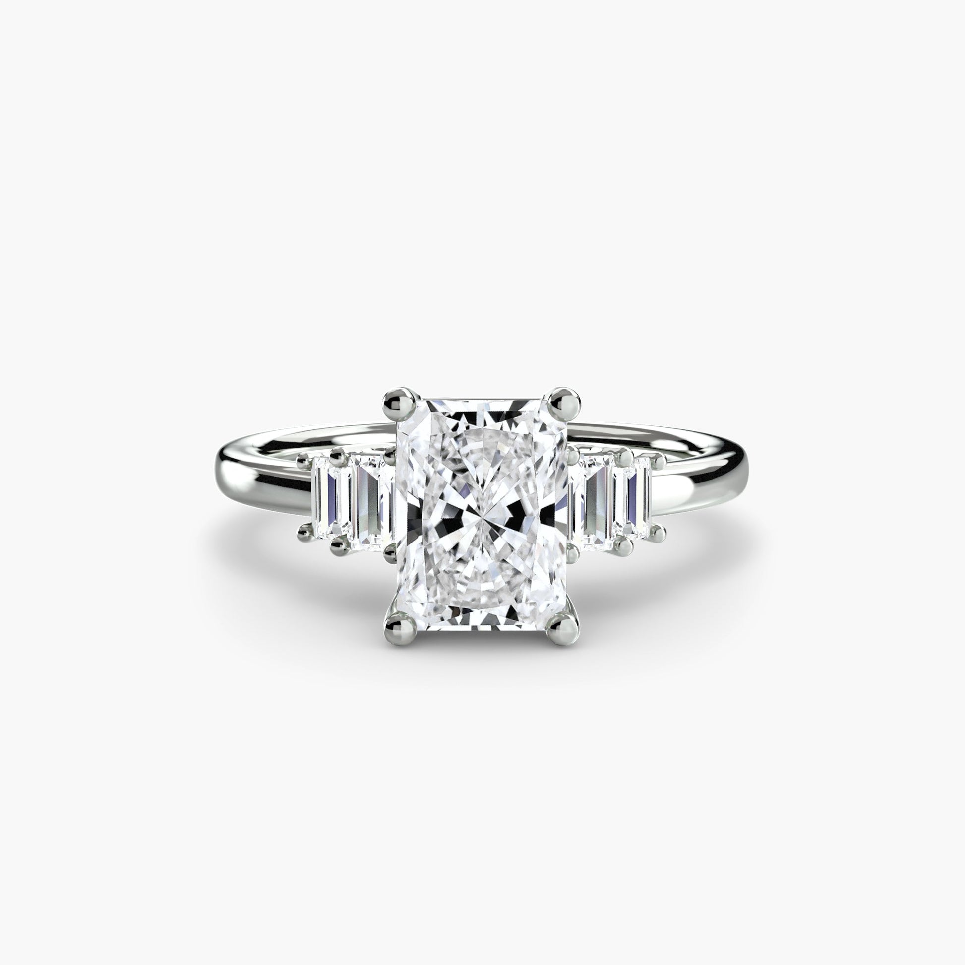 Baguette Accent Solitaire - AYKA JEWELS