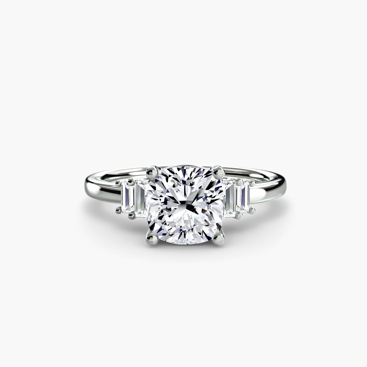 Baguette Accent Solitaire - AYKA JEWELS