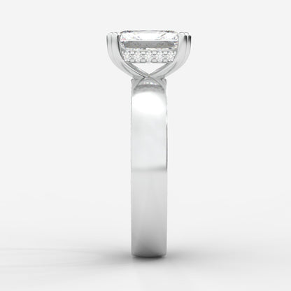 Bella Diamond Ring with Pavé Donut and Hidden Halo - Radiant - AYKA JEWELS