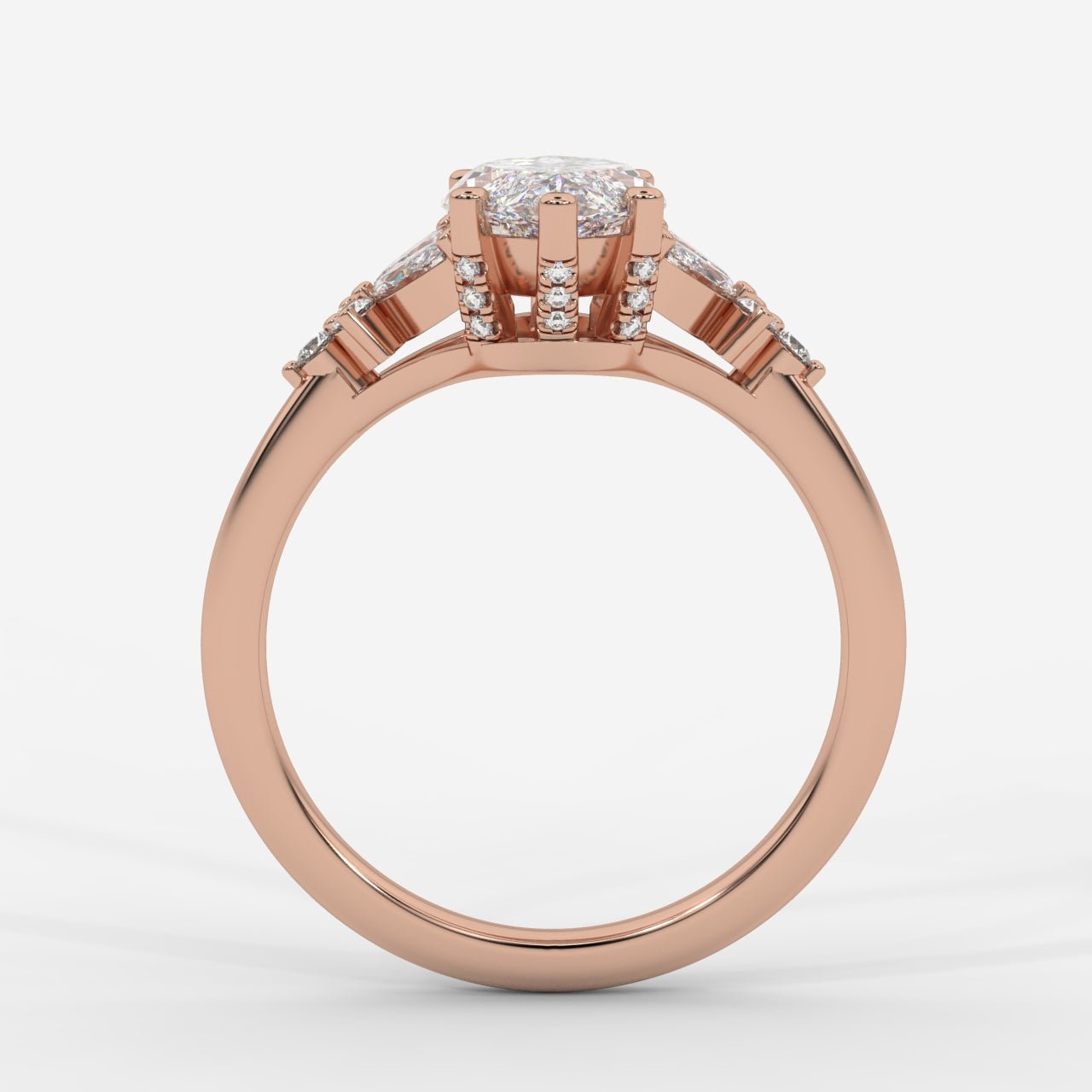 Bella Floral Engagement Ring - Marquise - AYKA JEWELS