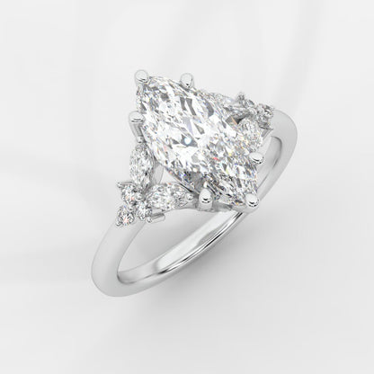 Bella Floral Engagement Ring - Marquise - AYKA JEWELS
