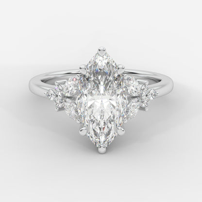 Bella Floral Engagement Ring - Marquise - AYKA JEWELS