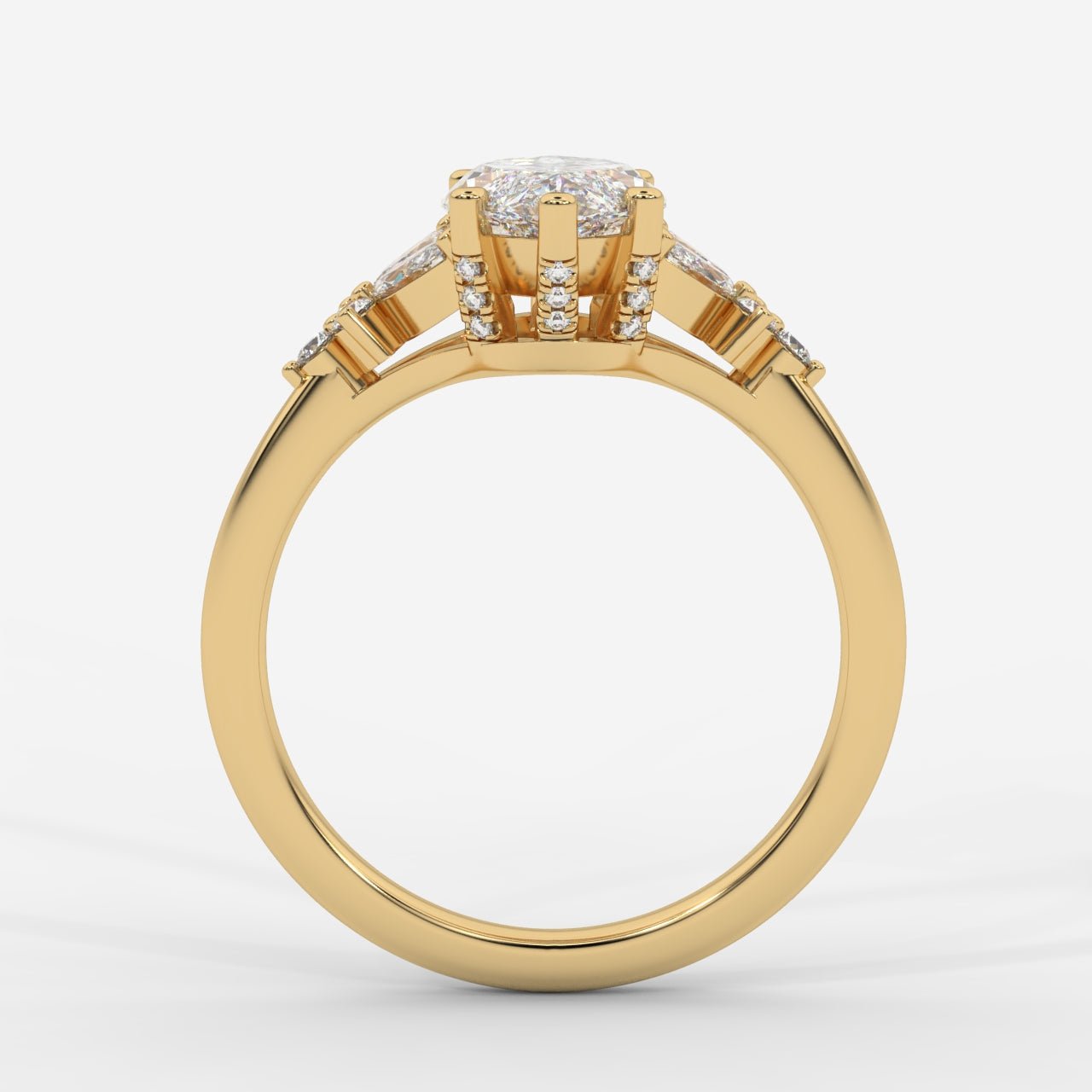 Bella Floral Engagement Ring - Marquise - AYKA JEWELS