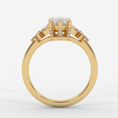 Bella Floral Engagement Ring - Marquise - AYKA JEWELS