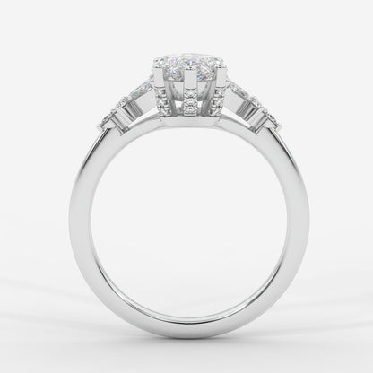 Bella Floral Engagement Ring - Marquise - AYKA JEWELS