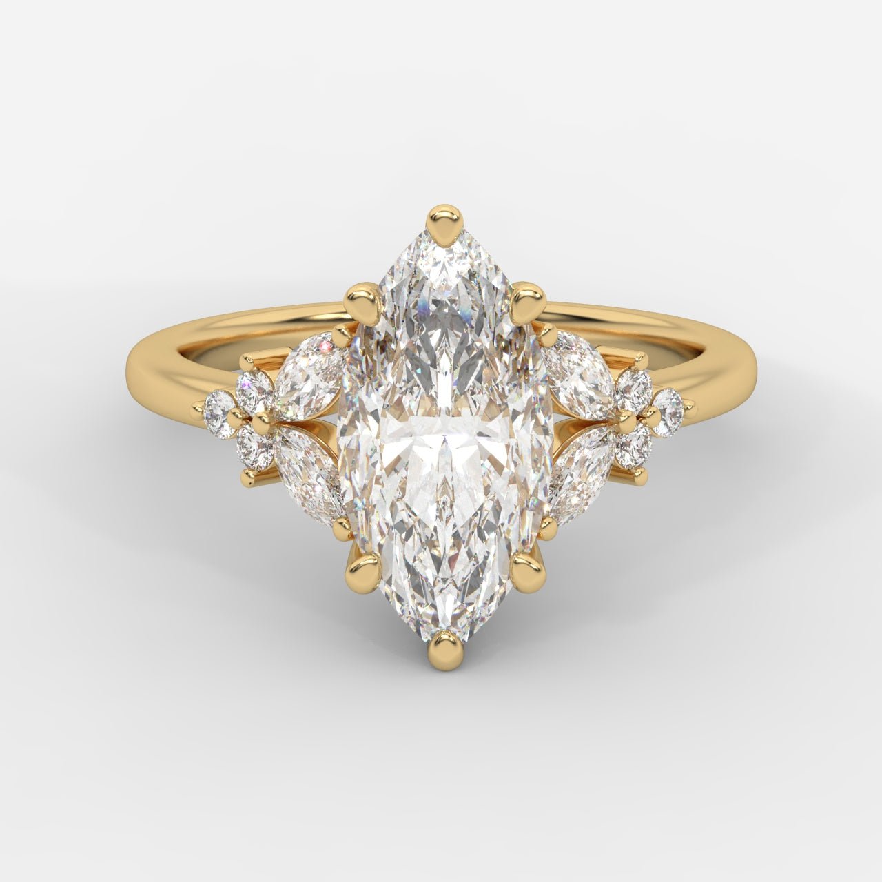 Bella Floral Engagement Ring - Marquise - AYKA JEWELS