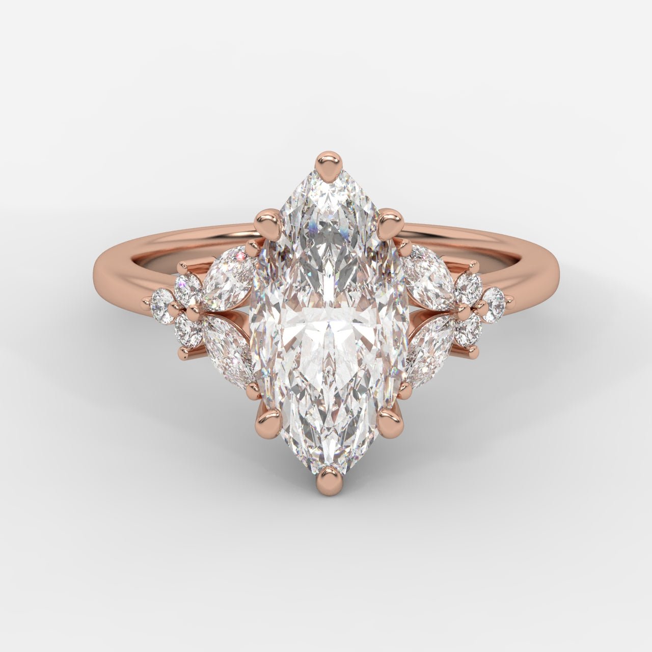 Bella Floral Engagement Ring - Marquise - AYKA JEWELS