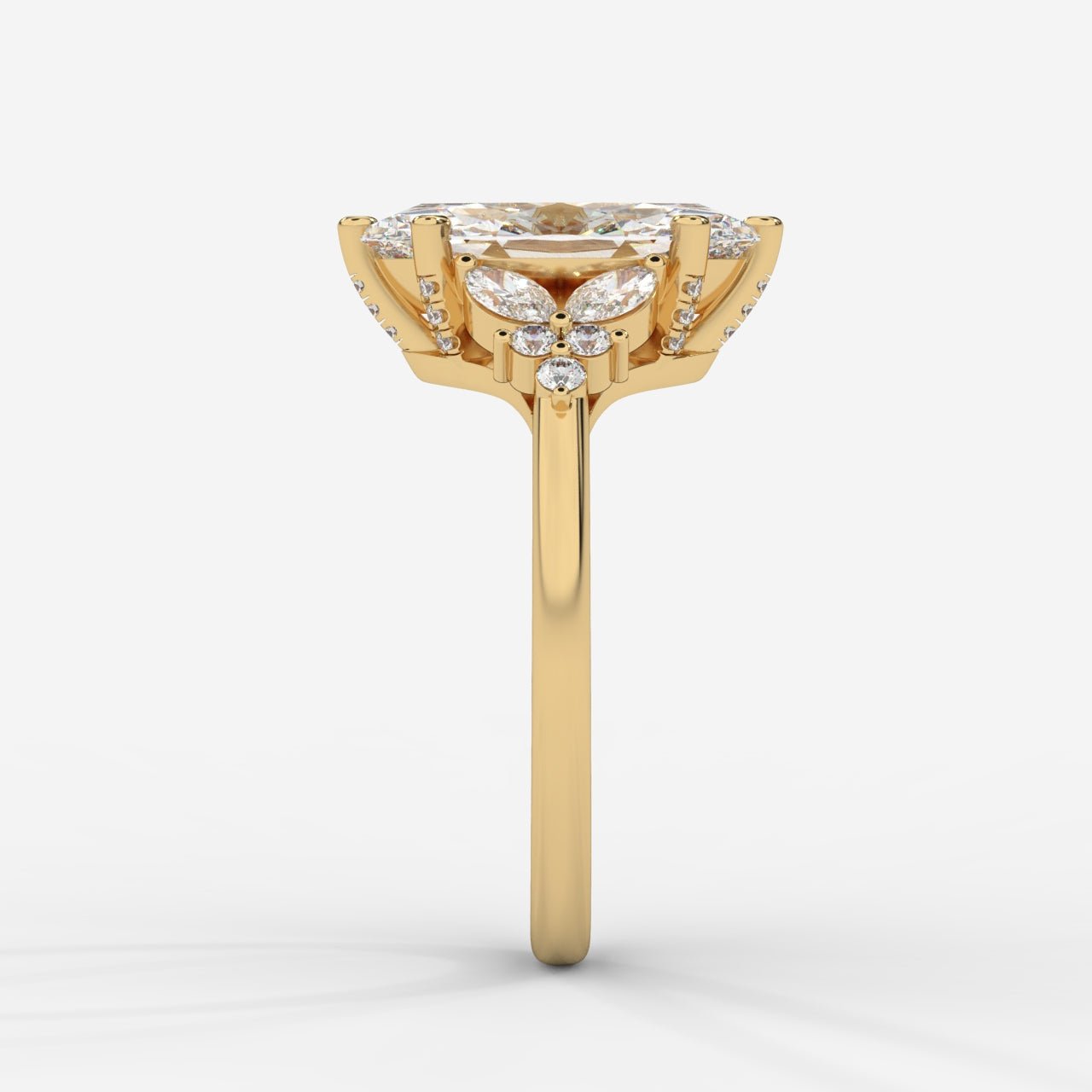 Bella Floral Engagement Ring - Marquise - AYKA JEWELS