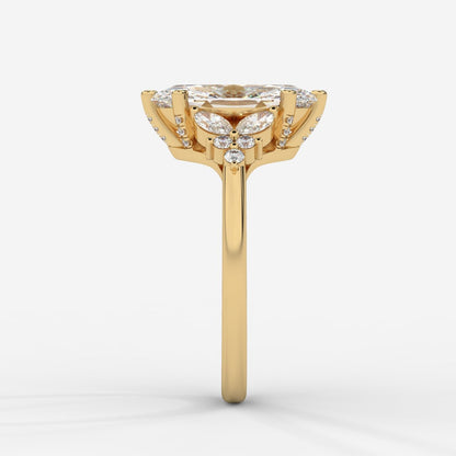 Bella Floral Engagement Ring - Marquise - AYKA JEWELS