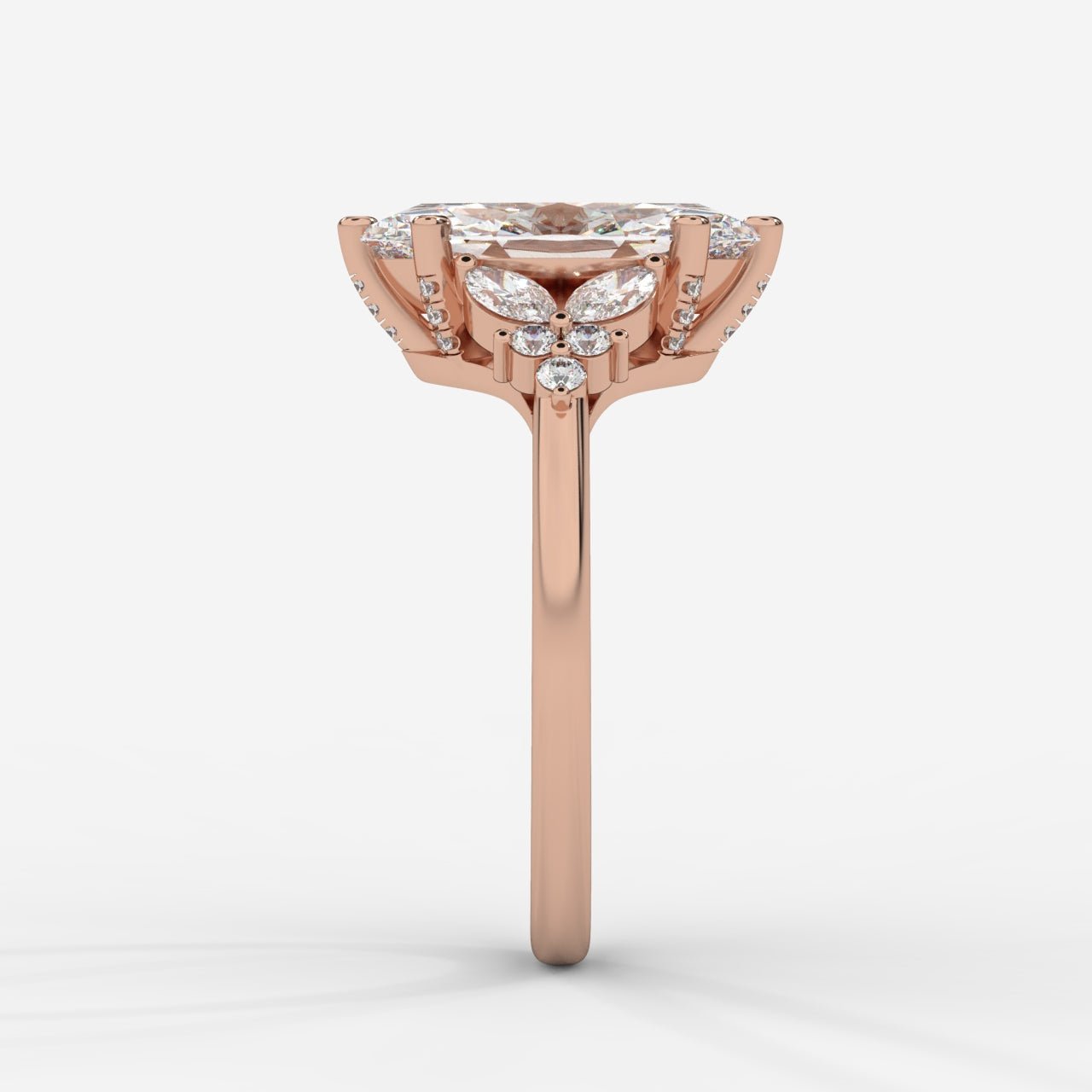 Bella Floral Engagement Ring - Marquise - AYKA JEWELS