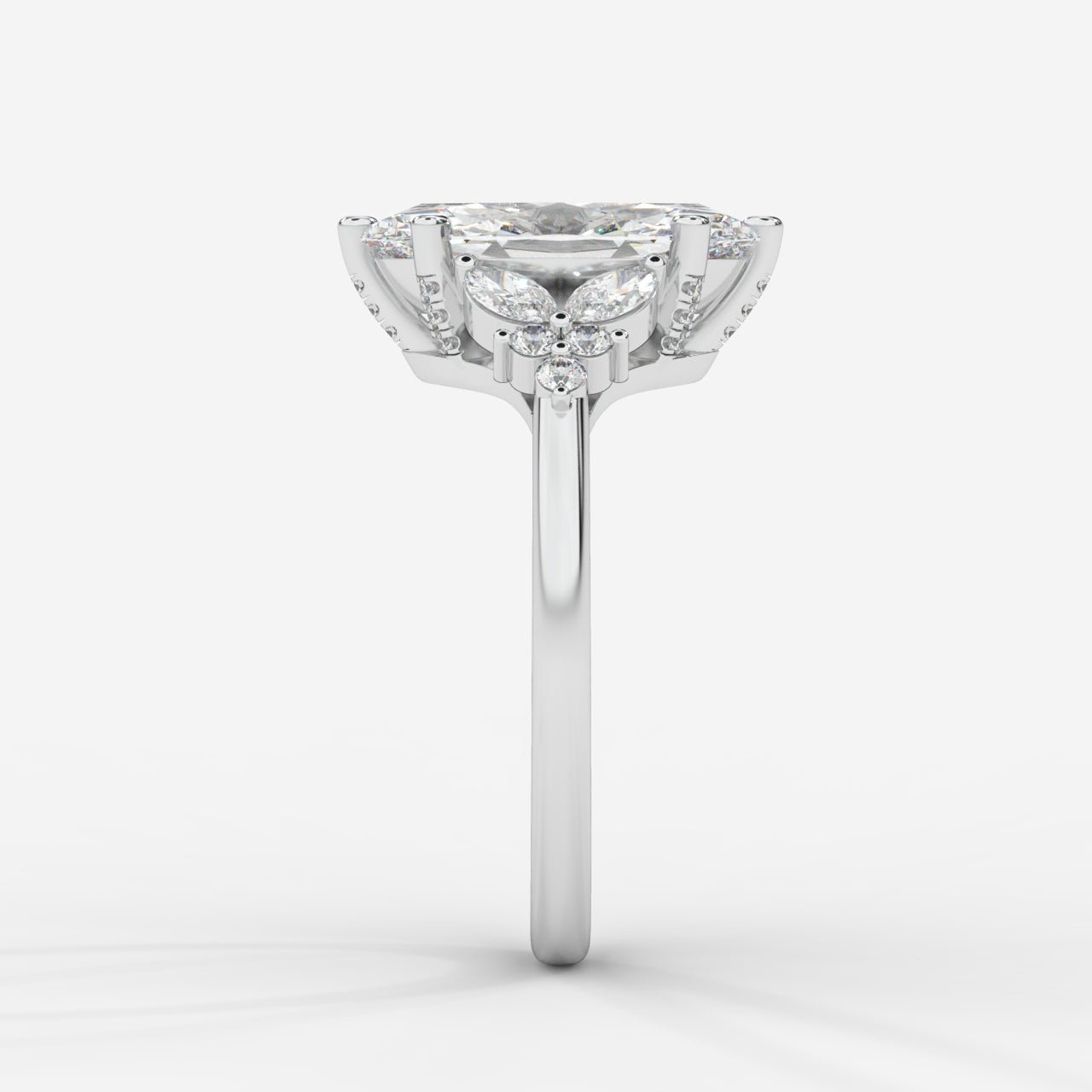 Bella Floral Engagement Ring - Marquise - AYKA JEWELS