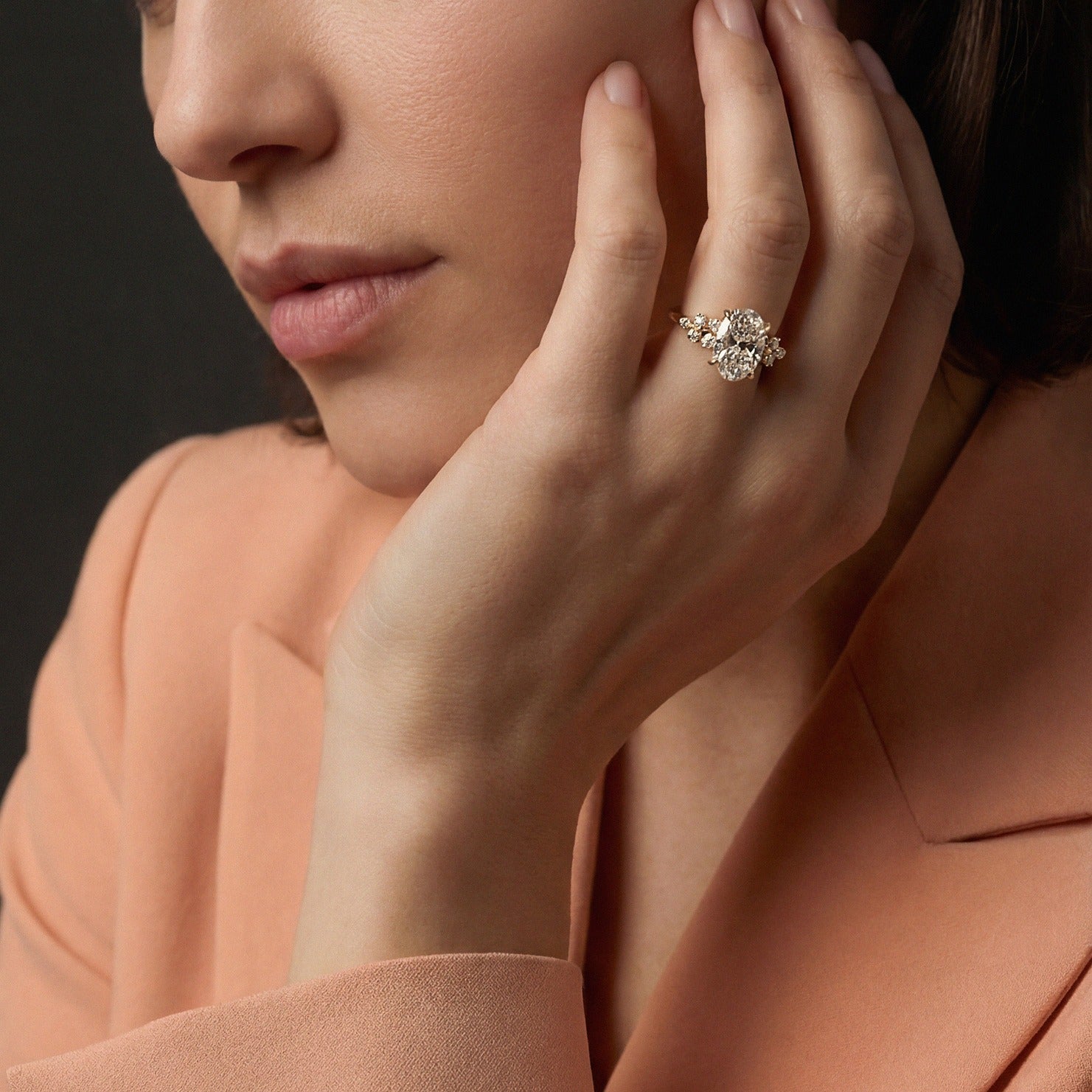 Blair Cluster Diamond Ring - Oval - AYKA JEWELS