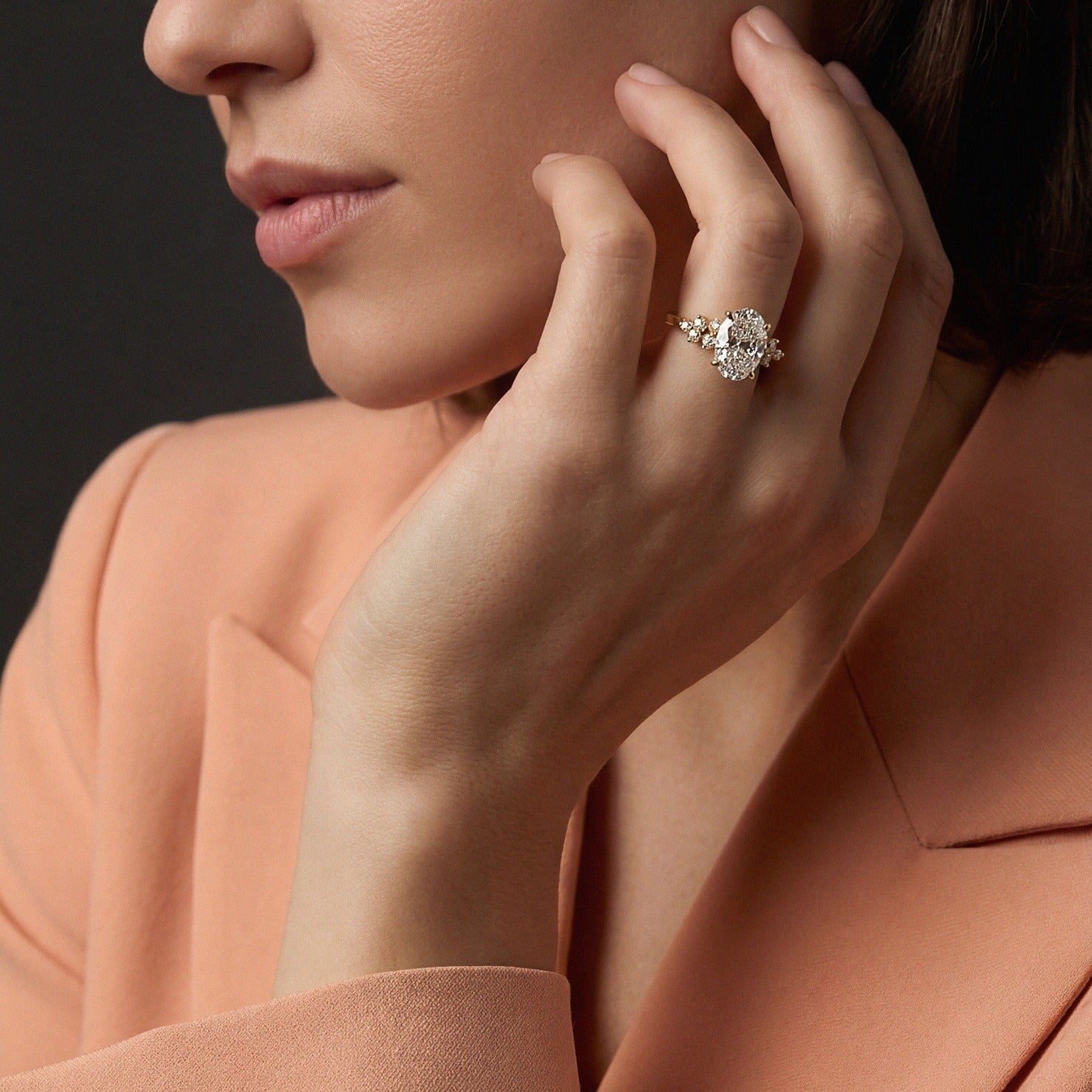 Blair Cluster Diamond Ring - Oval - AYKA JEWELS