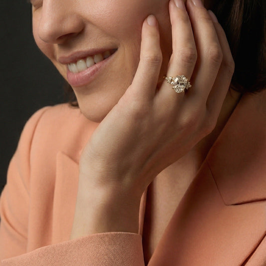 Blair Cluster Diamond Ring - Oval - AYKA JEWELS