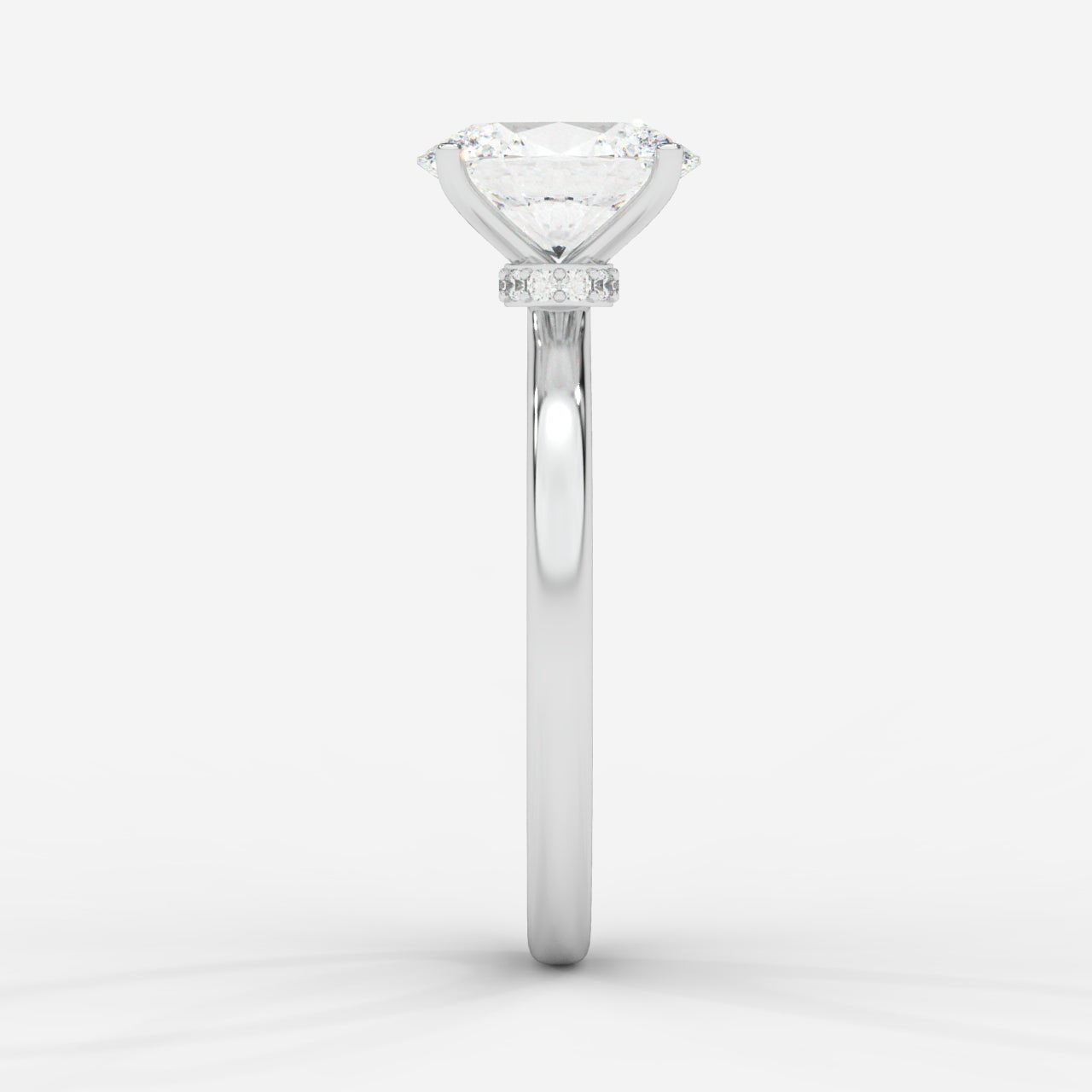 Camille Solitaire Diamond Ring With Hidden Halo - Oval - AYKA JEWELS