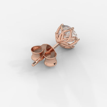 Celeste Six - Prong Diamond Stud Earrings - AYKA JEWELS