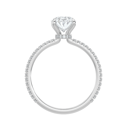 Charlotte Hidden Halo Ring with Pavé Band - Oval - AYKA JEWELS