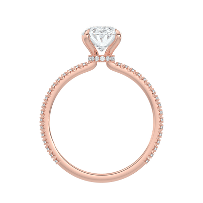 Charlotte Hidden Halo Ring with Pavé Band - Oval - AYKA JEWELS
