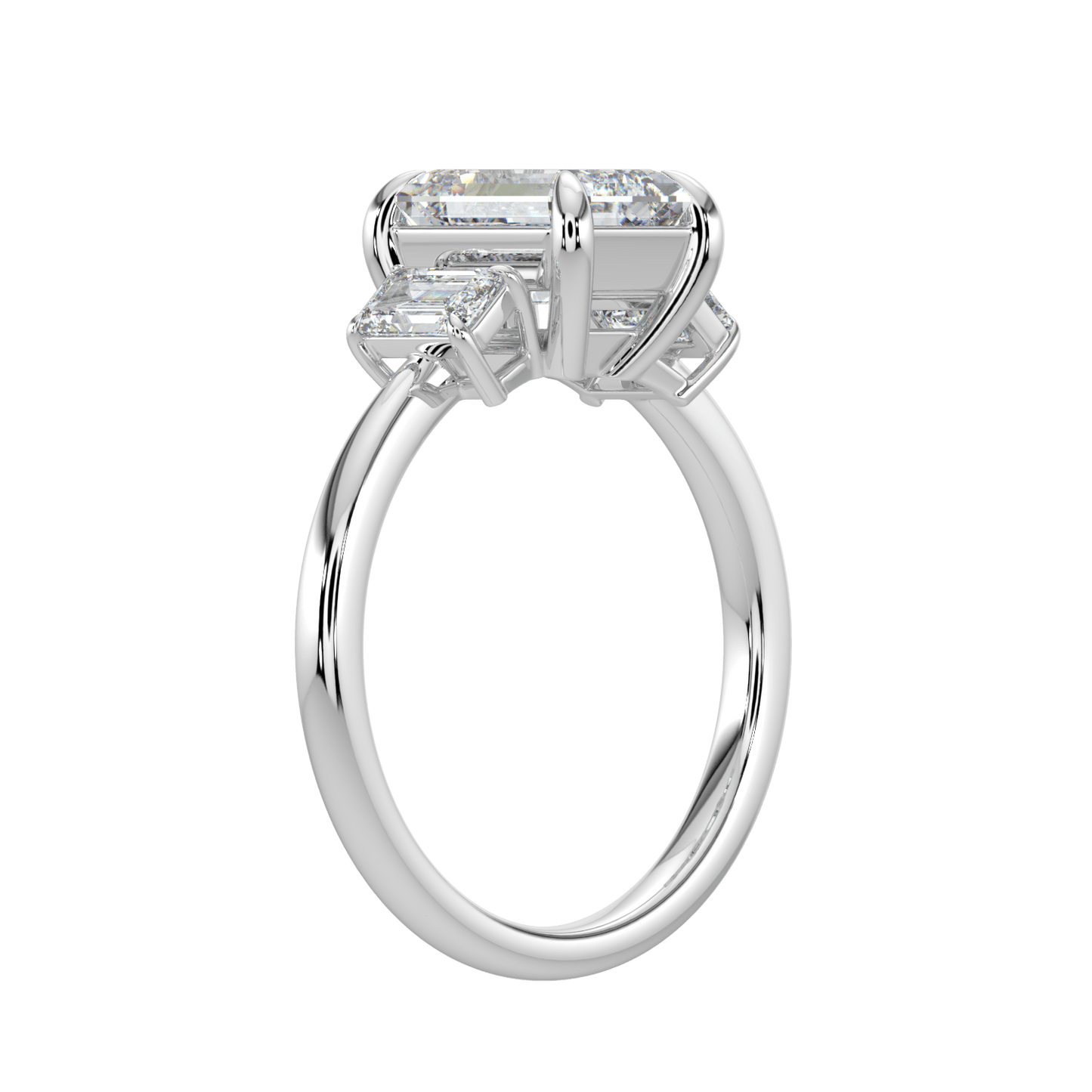 Colette Three Stone Diamond Engagement Ring - Emerald - AYKA JEWELS