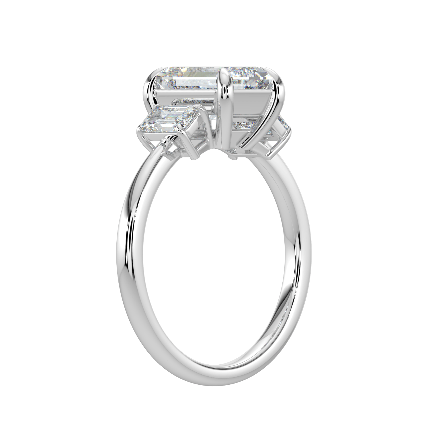 Colette Three Stone Diamond Engagement Ring - Emerald - AYKA JEWELS