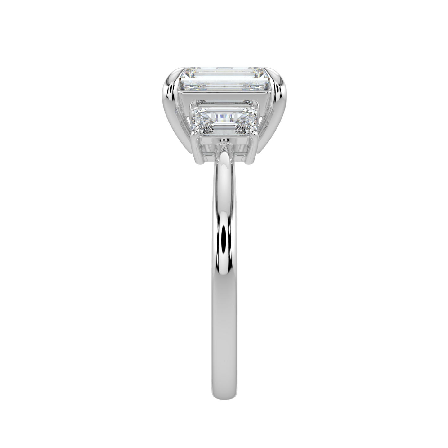 Colette Three Stone Diamond Engagement Ring - Emerald - AYKA JEWELS