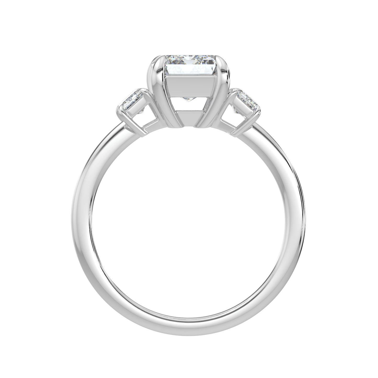 Colette Three Stone Diamond Engagement Ring - Emerald - AYKA JEWELS