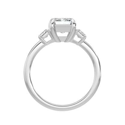 Colette Three Stone Diamond Engagement Ring - Emerald - AYKA JEWELS