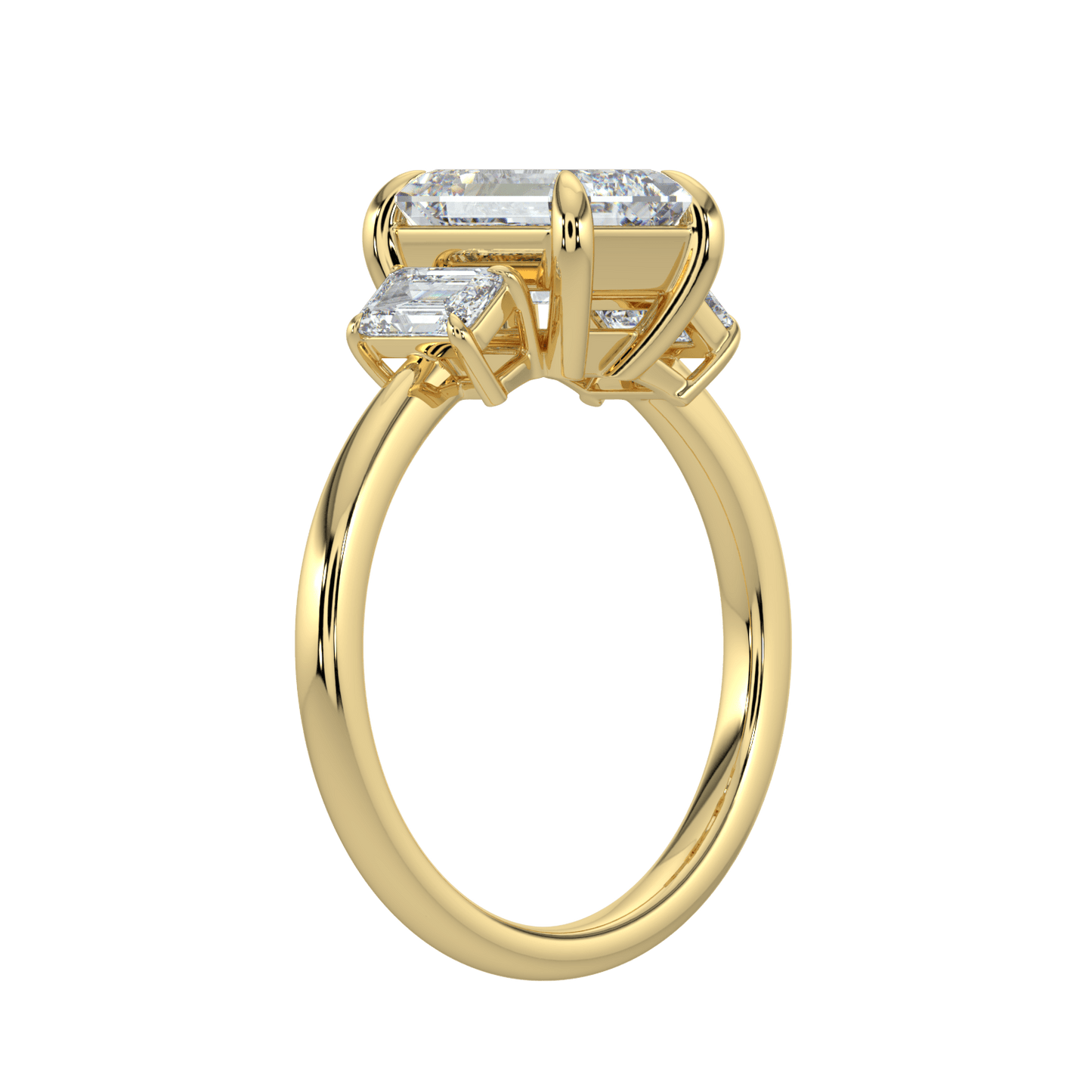 Colette Three Stone Diamond Engagement Ring - Emerald - AYKA JEWELS