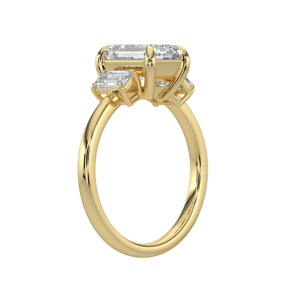 Colette Three Stone Diamond Engagement Ring - Emerald - AYKA JEWELS