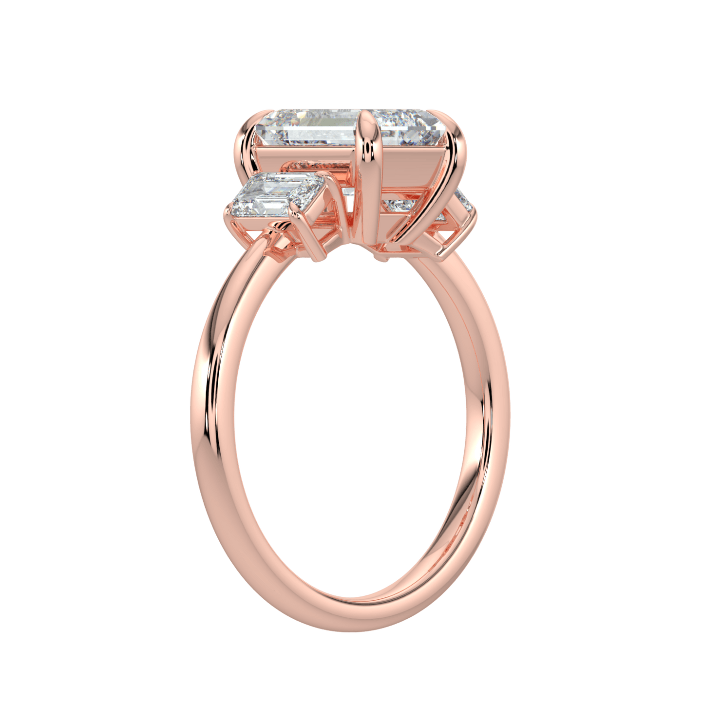 Colette Three Stone Diamond Engagement Ring - Emerald - AYKA JEWELS