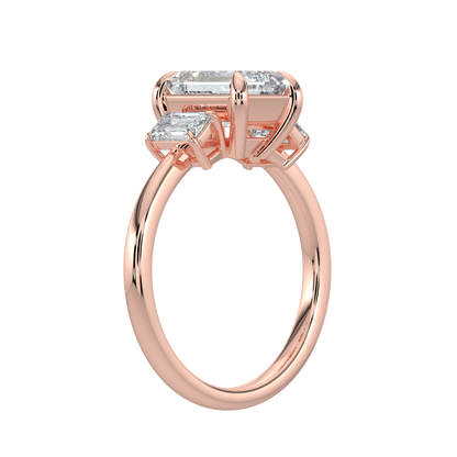 Colette Three Stone Diamond Engagement Ring - Emerald - AYKA JEWELS