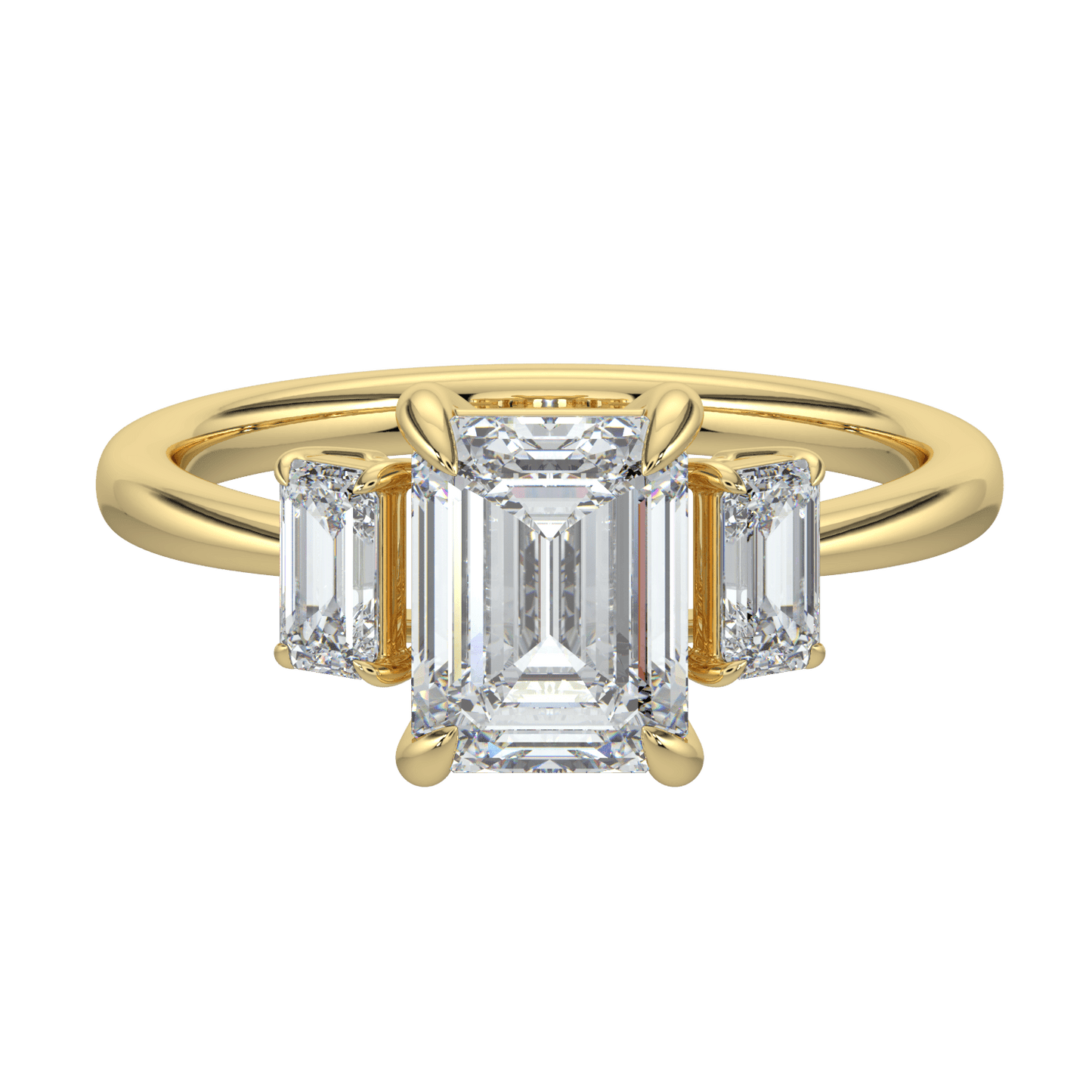 Colette Three Stone Diamond Engagement Ring - Emerald - AYKA JEWELS