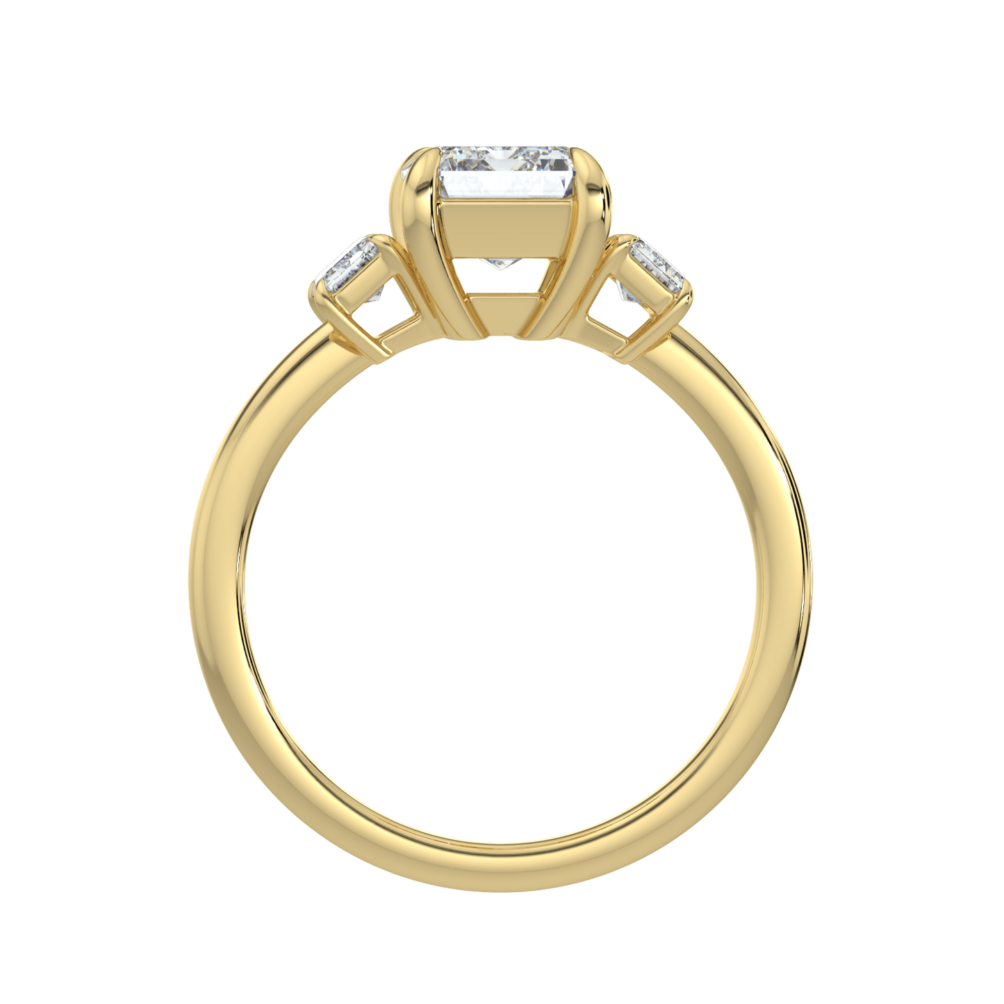 Colette Three Stone Diamond Engagement Ring - Emerald - AYKA JEWELS