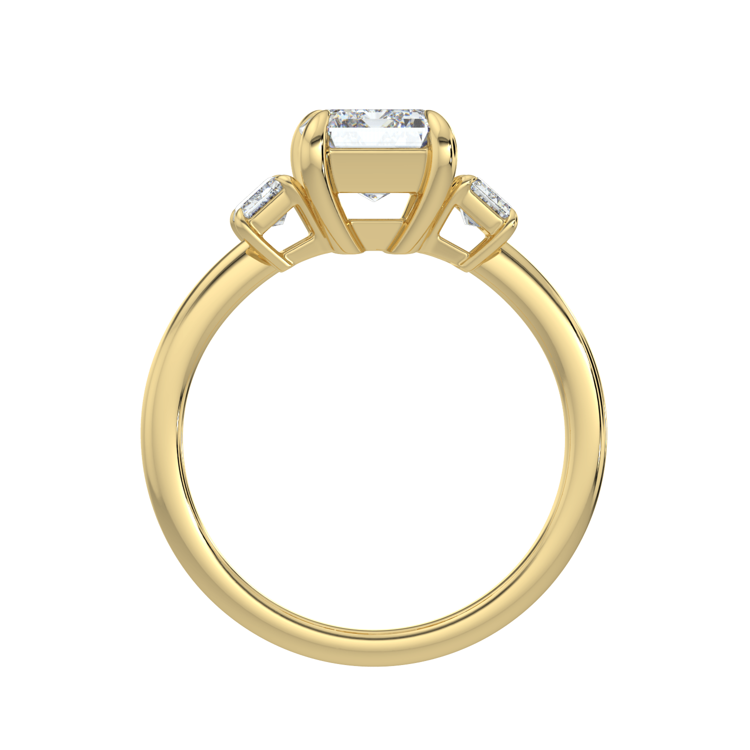 Colette Three Stone Diamond Engagement Ring - Emerald - AYKA JEWELS