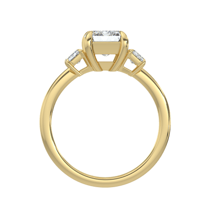 Colette Three Stone Diamond Engagement Ring - Emerald - AYKA JEWELS