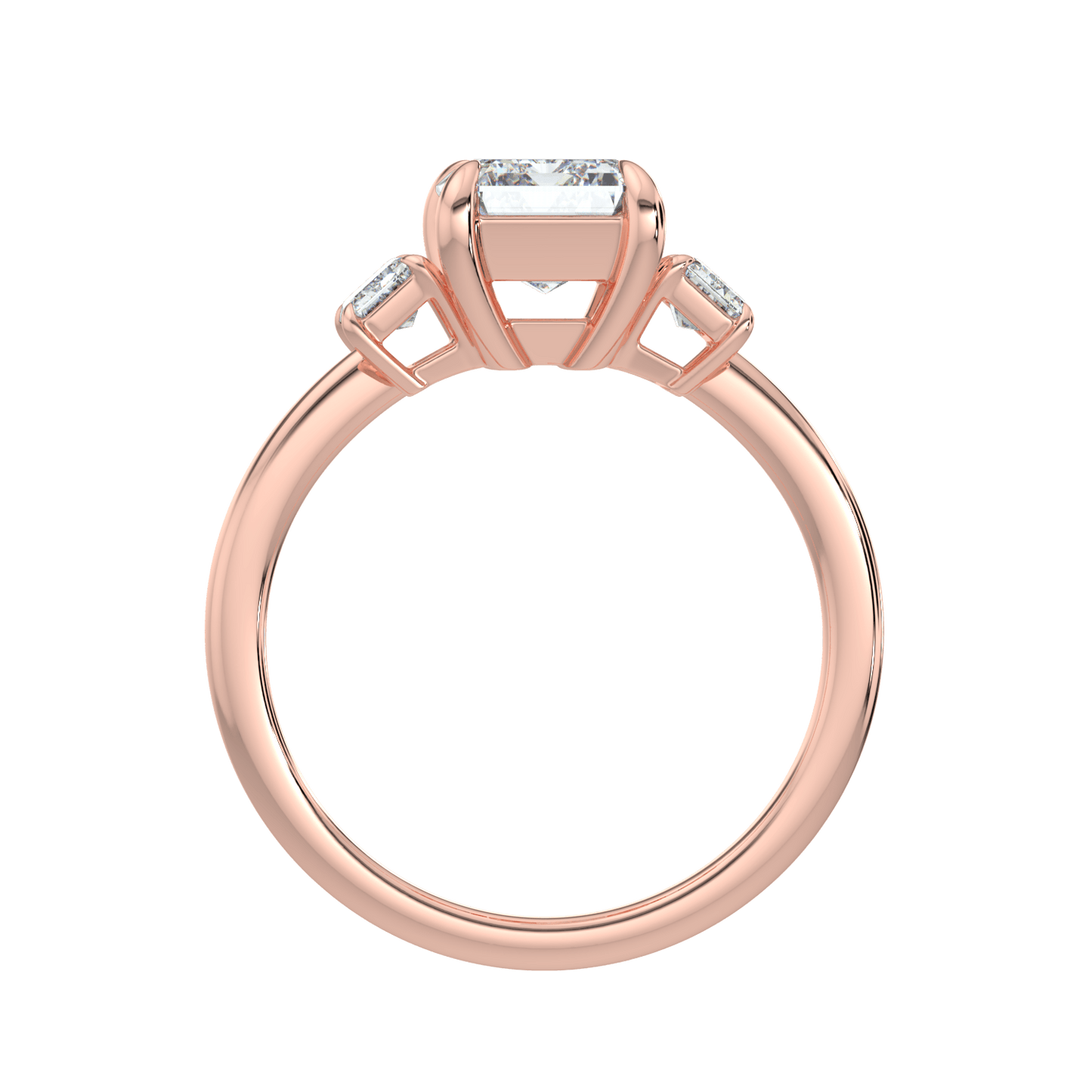 Colette Three Stone Diamond Engagement Ring - Emerald - AYKA JEWELS