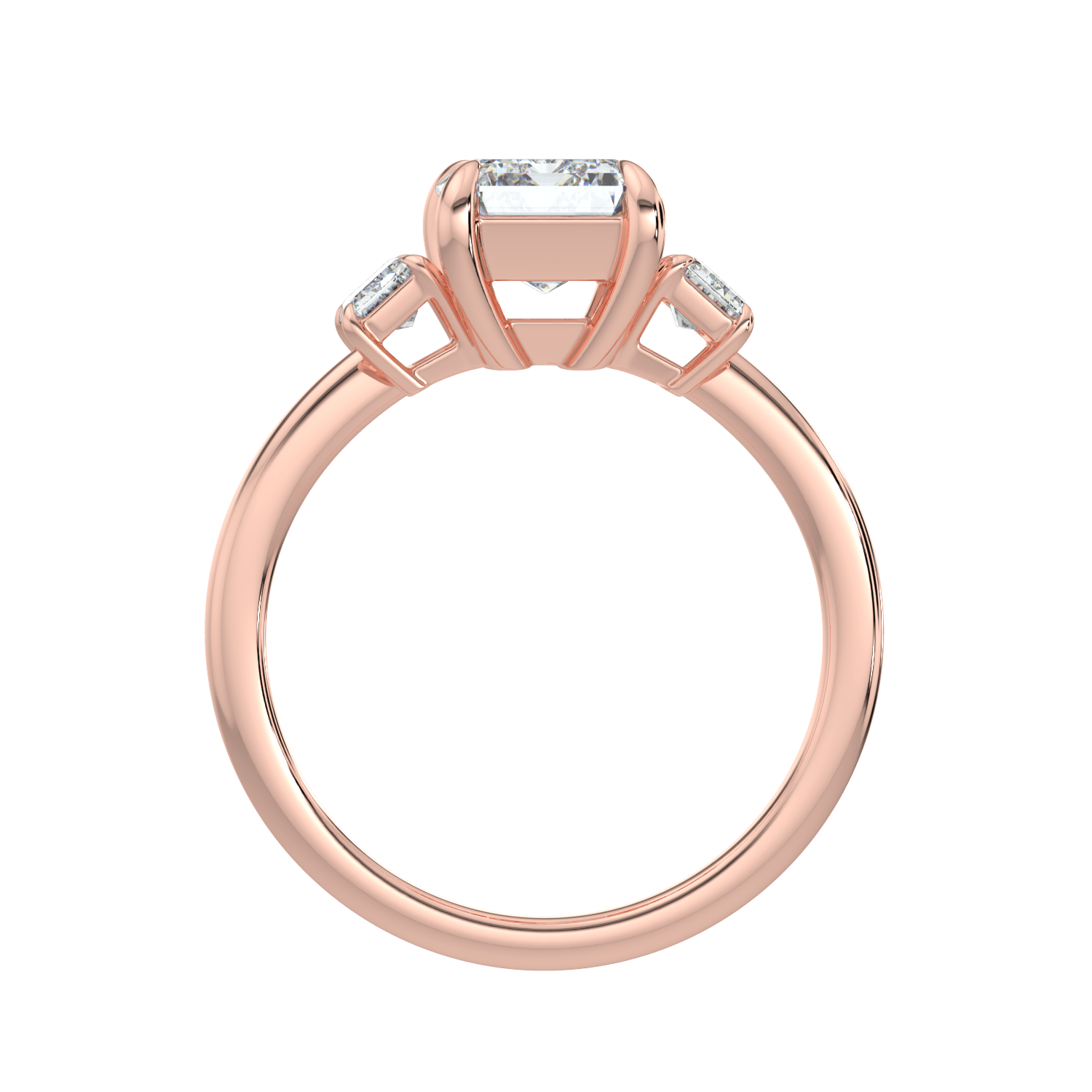 Colette Three Stone Diamond Engagement Ring - Emerald - AYKA JEWELS