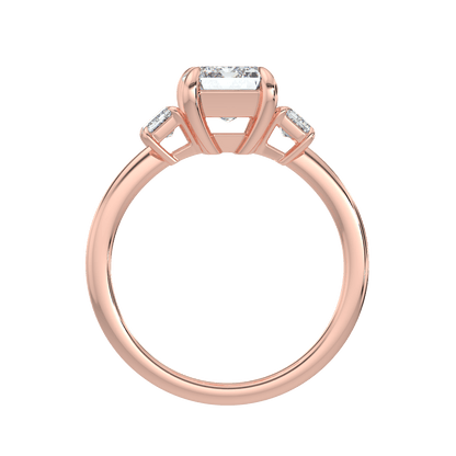 Colette Three Stone Diamond Engagement Ring - Emerald - AYKA JEWELS