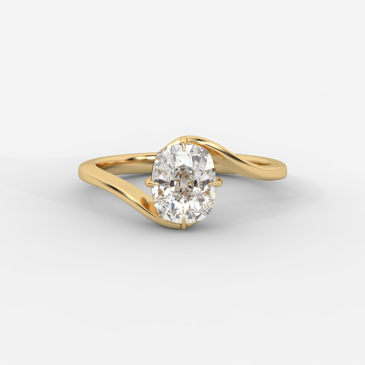 Daisy Wrap Solitaire Ring – Cushion - AYKA JEWELS