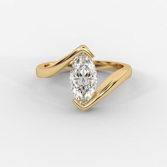 Daisy Wrap Solitaire Ring – Marquise - AYKA JEWELS