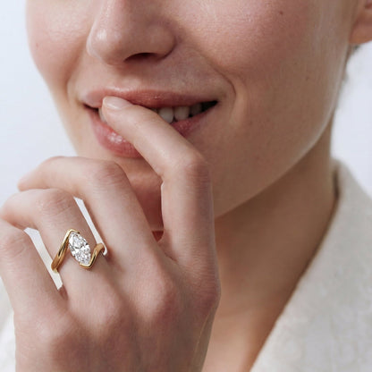 Daisy Wrap Solitaire Ring – Marquise - AYKA JEWELS