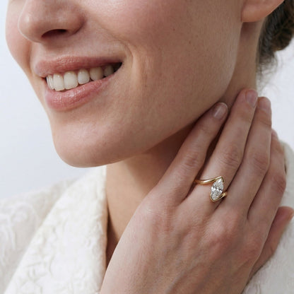 Daisy Wrap Solitaire Ring – Marquise - AYKA JEWELS