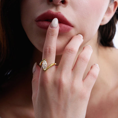 Daisy Wrap Solitaire Ring – Marquise - AYKA JEWELS