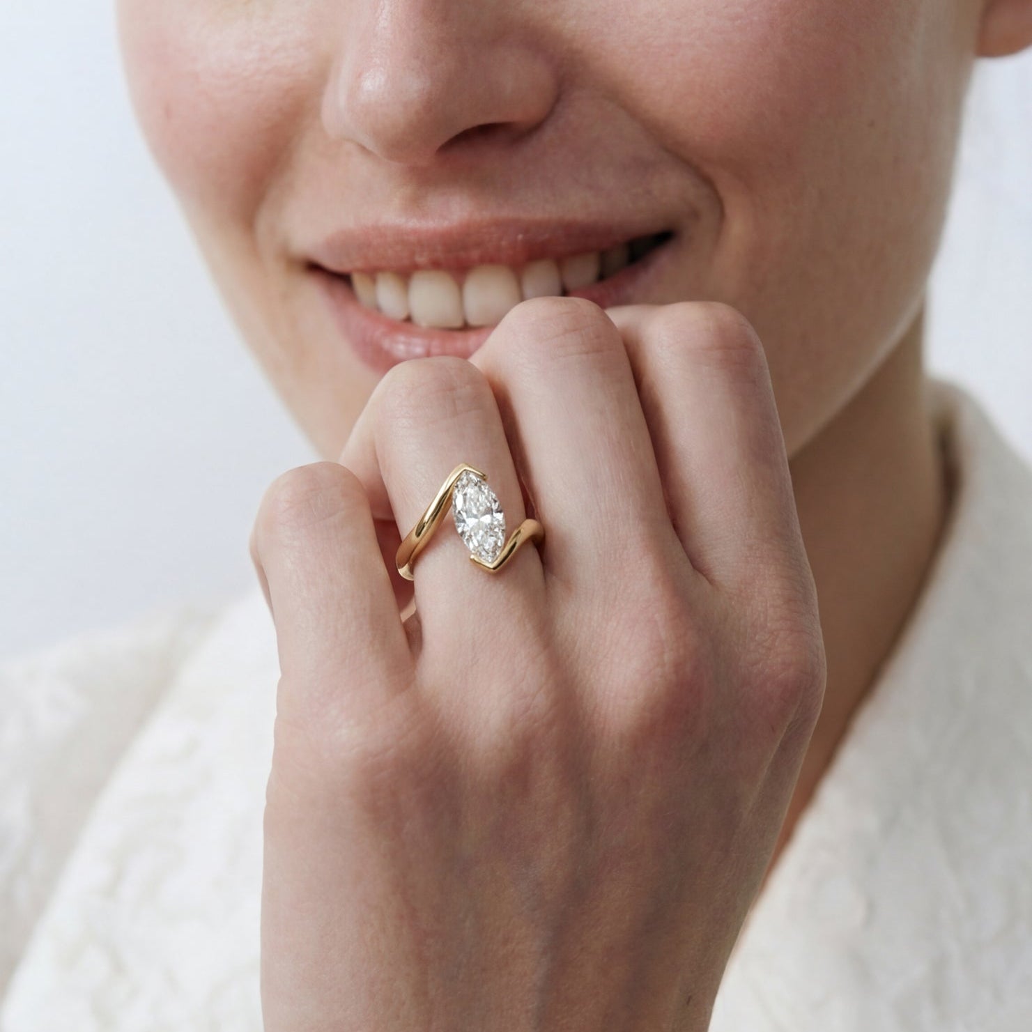 Daisy Wrap Solitaire Ring – Marquise - AYKA JEWELS